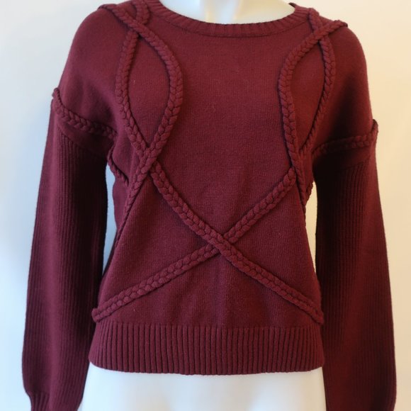 NWT Womens Belldini Burgundy Redwood Knit Pullover Sweater S/P * - Picture 6 of 10